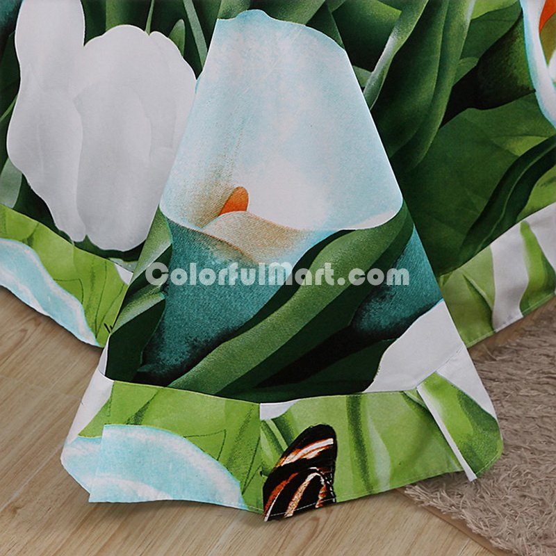 Spathiphyllum Green Bedding 3D Duvet Cover Set - Click Image to Close