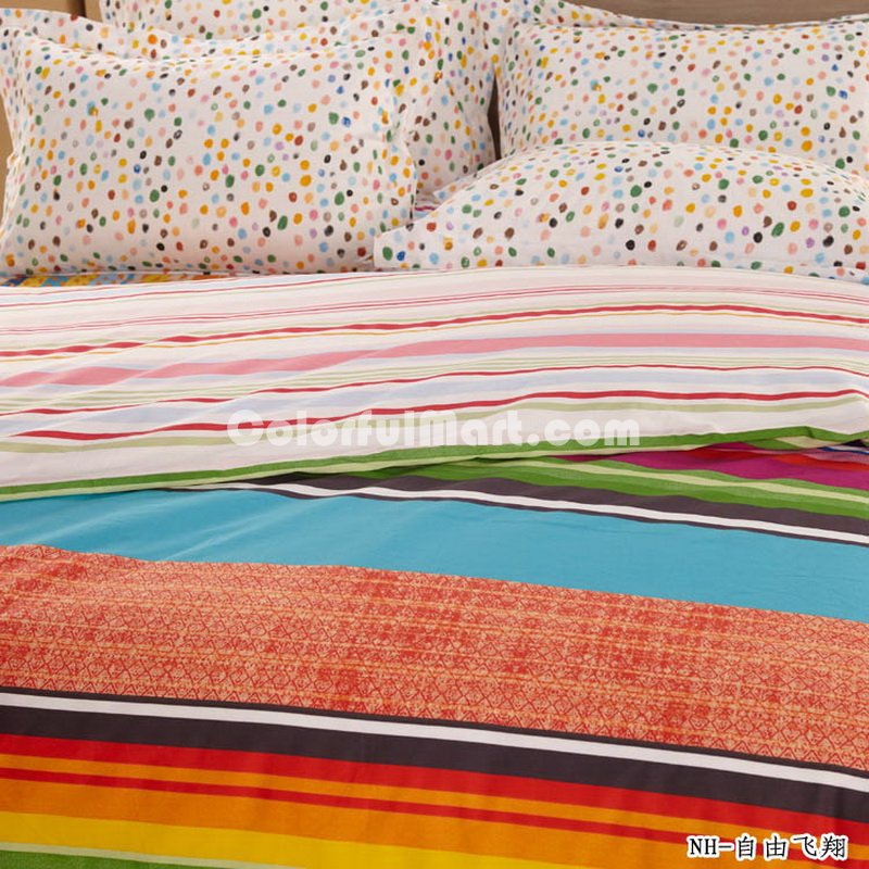 Horizontal Stripes Red Teen Bedding Modern Bedding - Click Image to Close