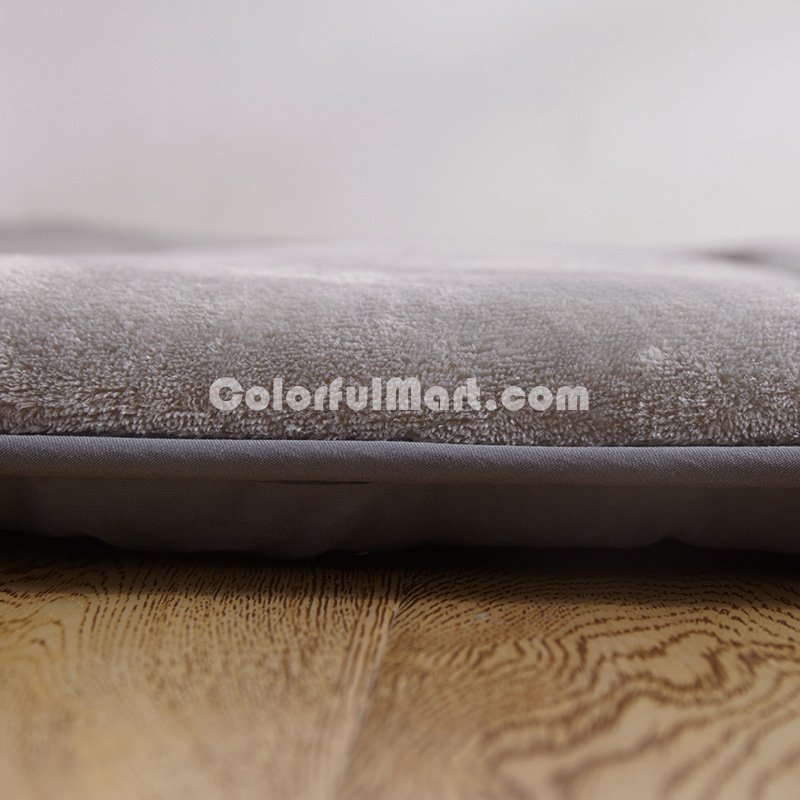 Gray Grey Flannel Japanese Floor Futon Mattress Sleeping Pad Tatami Mat Japanese Bed Roll Foldable Roll Up Mattress Futon Memory Foam Rolling Bed Shikibuton - Click Image to Close