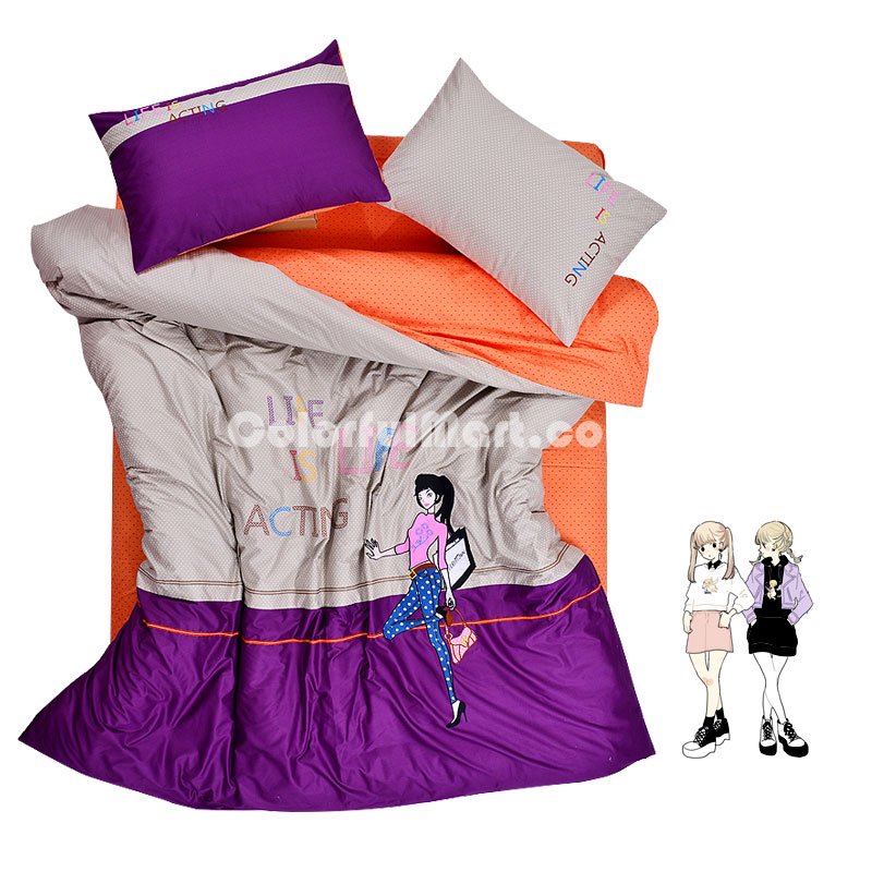 Leisure Time Purple Bedding Teen Bedding Modern Bedding Girls Bedding - Click Image to Close