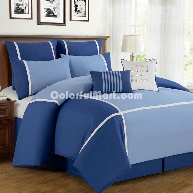 Ocean Blue Duvet Cover Set Luxury Bedding - Click Image to Close