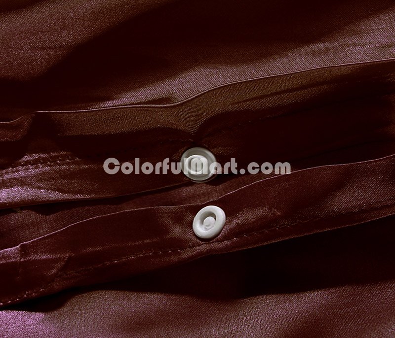 Pure Enjoyment Dark Coffee Silk Bedding Silk Duvet Cover Set - Click Image to Close