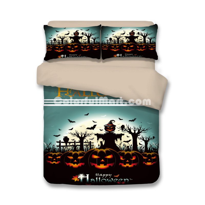 Halloween Our Time Blue Bedding Duvet Cover Set Duvet Cover Pillow Sham Kids Bedding Gift Idea - Click Image to Close