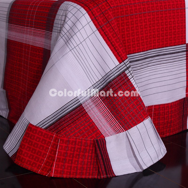 Red And White Cheap Modern Bedding Sets - Click Image to Close