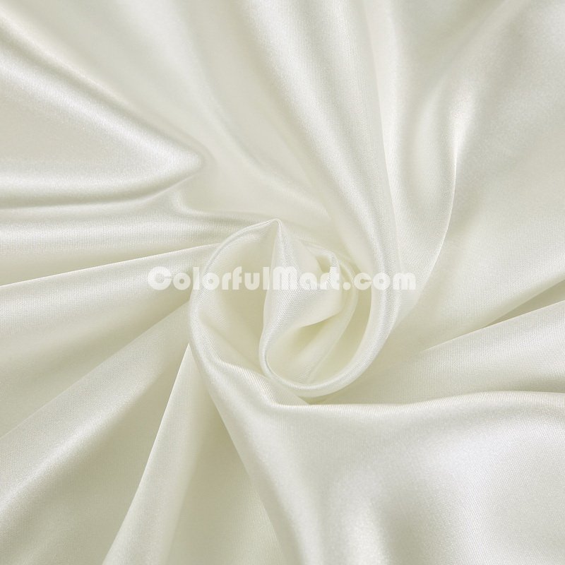 White Silk Pillowcase, Include 2 Standard Pillowcases, Envelope Closure, Prevent Side Sleeping Wrinkles, Have Good Dreams - Click Image to Close