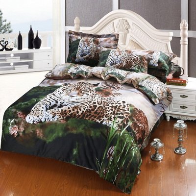 Gift Ideas Leopard Brown Bedding Sets Teen Bedding Dorm Bedding Duvet Cover Sets 3D Bedding Animal Print Bedding