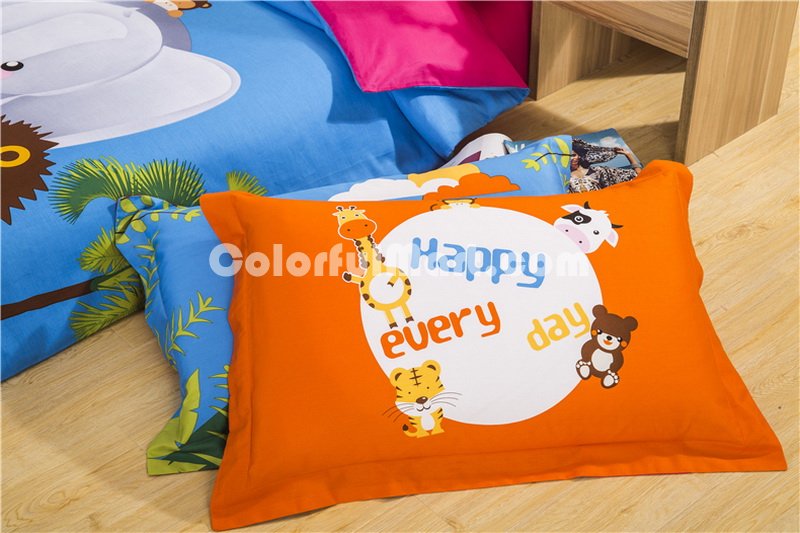 The Animals Party Blue Bedding Set Kids Bedding Duvet Cover Set Gift Idea - Click Image to Close