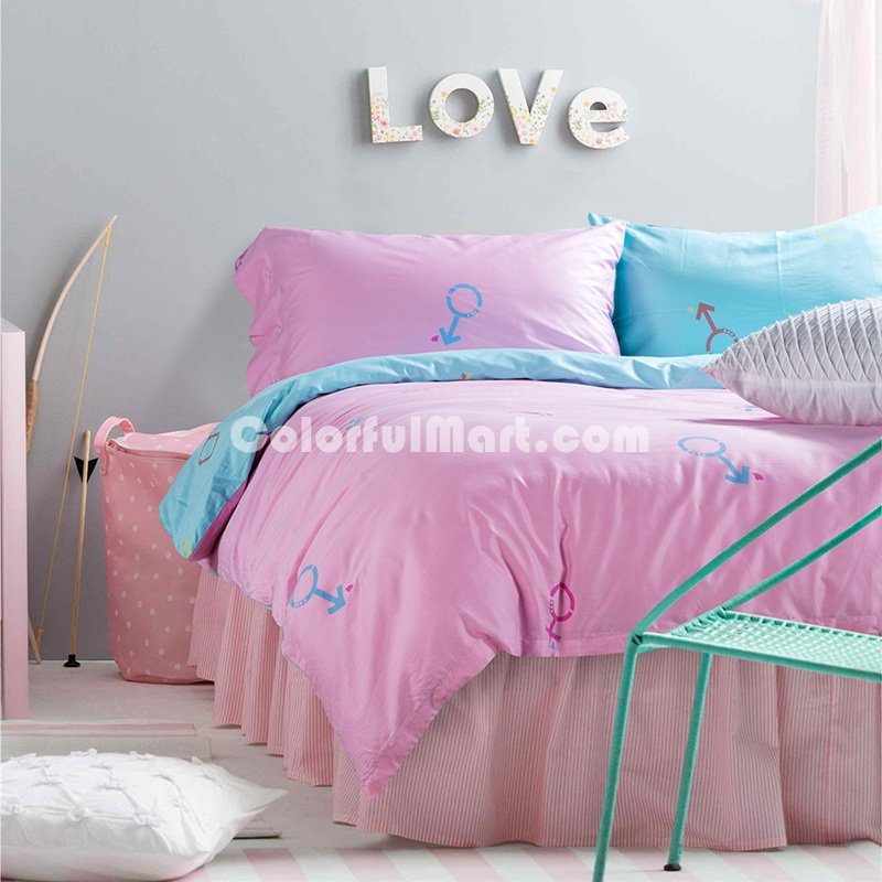 You Love Me Pink Bedding Set Teen Bedding Kids Bedding Duvet Cover Pillow Sham Flat Sheet Gift Idea - Click Image to Close