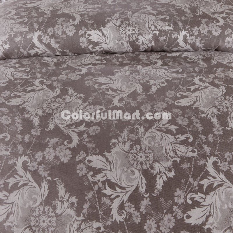 In Love Grey Jacquard Damask Luxury Bedding - Click Image to Close
