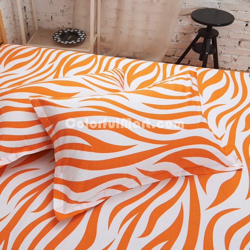 Zebra Print Orange Bedding Kids Bedding Teen Bedding Dorm Bedding Gift Idea - Click Image to Close