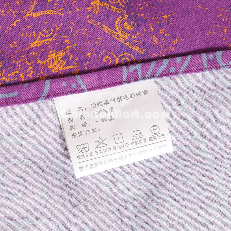 Delia Purple Duvet Cover Set European Bedding Casual Bedding - Click Image to Close