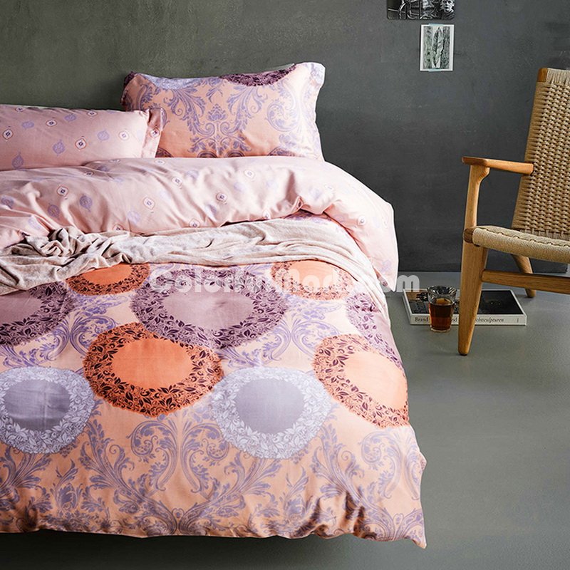 Juliet Orange Bedding Set Modern Bedding Collection Floral Bedding Stripe And Plaid Bedding Christmas Gift Idea - Click Image to Close
