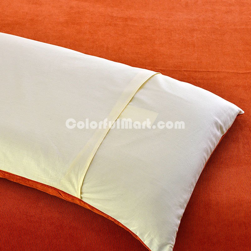 Orange Duvet Cover Set Corduroy Bedding - Click Image to Close