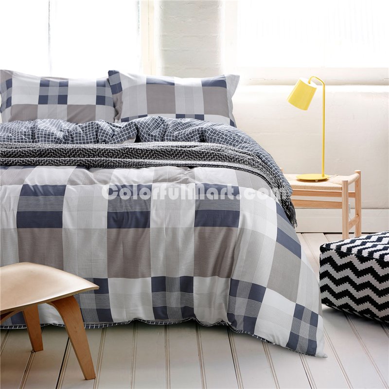 Life Style Stripes And Plaids Blue Bedding Set Teen Bedding Dorm Bedding Bedding Collection Gift Idea - Click Image to Close