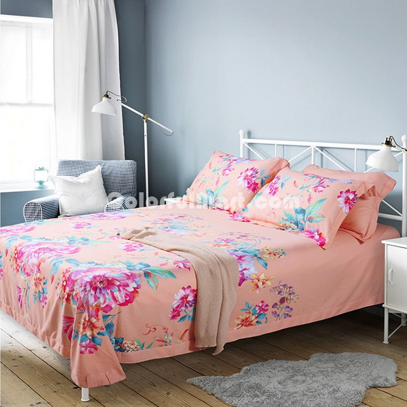 Pleasant Fragrance Pink Bedding Set Modern Bedding Collection Floral Bedding Stripe And Plaid Bedding Christmas Gift Idea - Click Image to Close