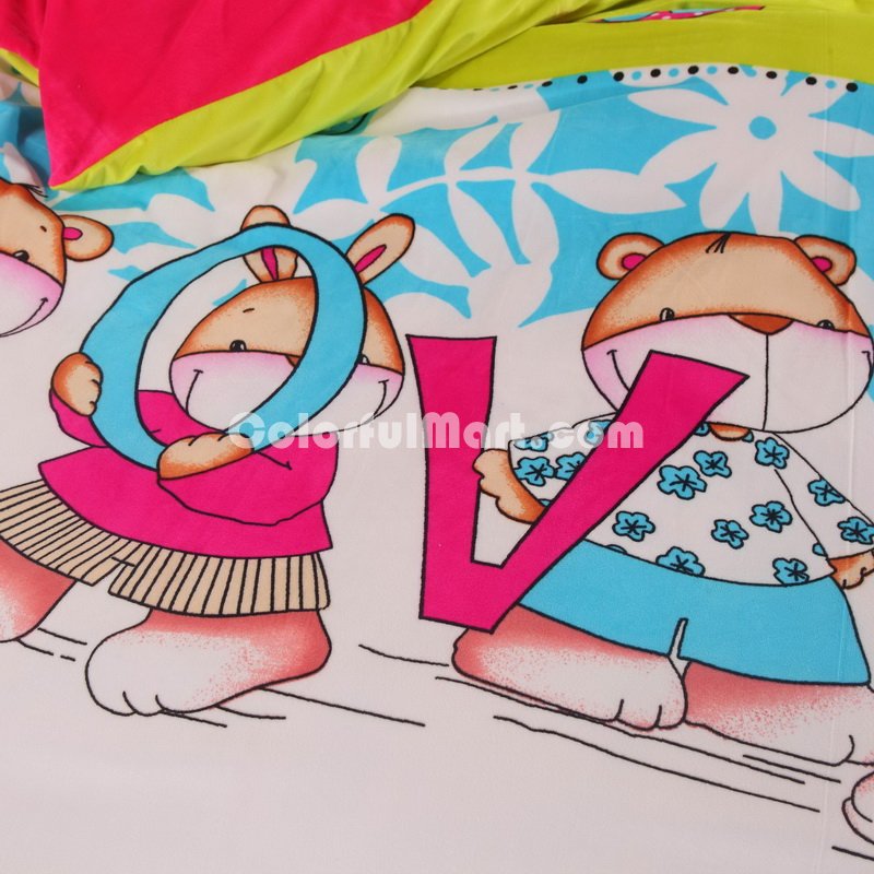 L Bear Green Discount Kids Bedding Sets - Click Image to Close