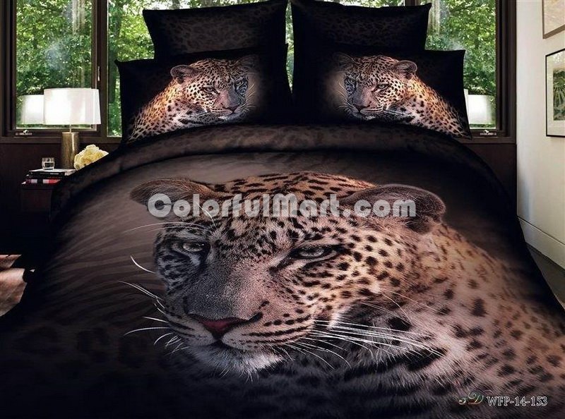 Leopard Black Bedding Animal Print Bedding 3d Bedding Animal Duvet Cover Set - Click Image to Close