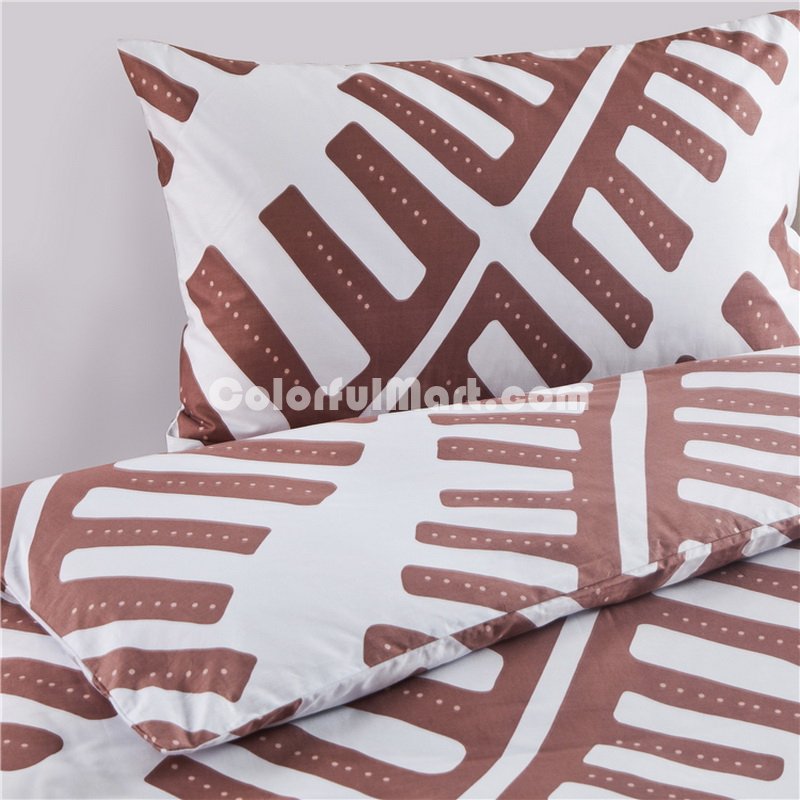 Molde Brown Bedding Set Luxury Bedding Scandinavian Design Duvet Cover Pillow Sham Flat Sheet Gift Idea - Click Image to Close