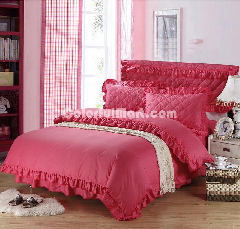 Brick Red Girls Bedding Princess Bedding Modern Bedding - Click Image to Close