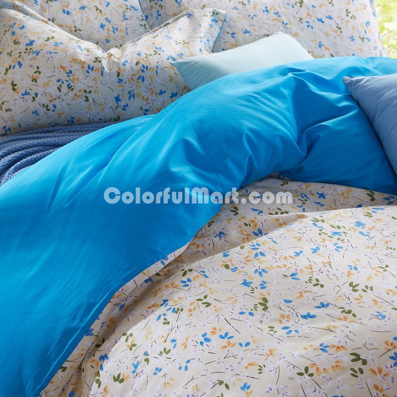 Romantic Melody Blue Garden Bedding Flowers Bedding Girls Bedding - Click Image to Close