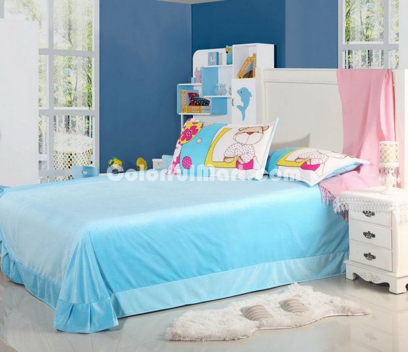 L Bear Blue Discount Kids Bedding Sets - Click Image to Close