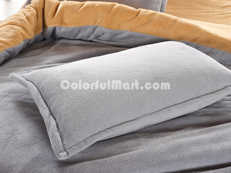 Silver Gray And Camel Coral Fleece Bedding Teen Bedding - Click Image to Close
