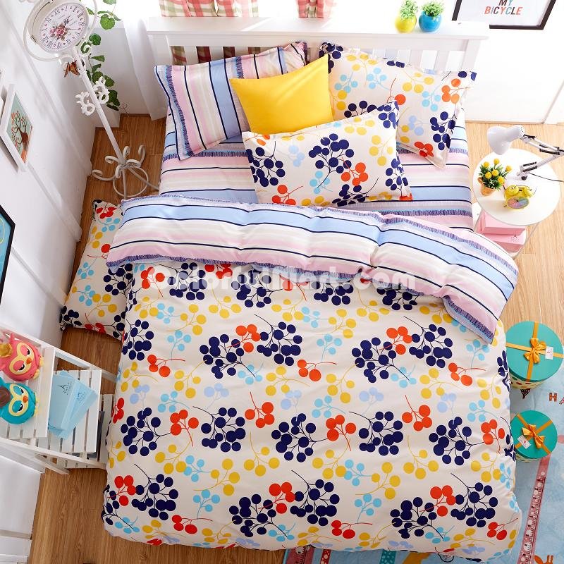 Fruits Yellow Bedding Set Duvet Cover Pillow Sham Flat Sheet Teen Kids Boys Girls Bedding - Click Image to Close