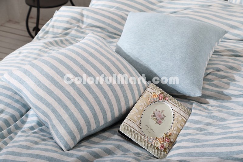 Monaco Dusty Blue Knitted Cotton Bedding 2014 Modern Bedding - Click Image to Close