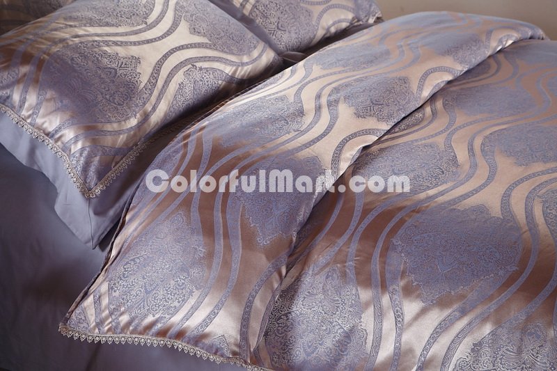 Euro Style Blue Grey Luxury Bedding Wedding Bedding - Click Image to Close