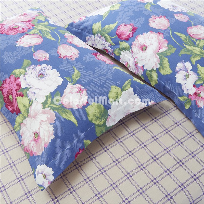 Flower Language Blue Bedding Set Teen Bedding Dorm Bedding Bedding Collection Gift Idea - Click Image to Close
