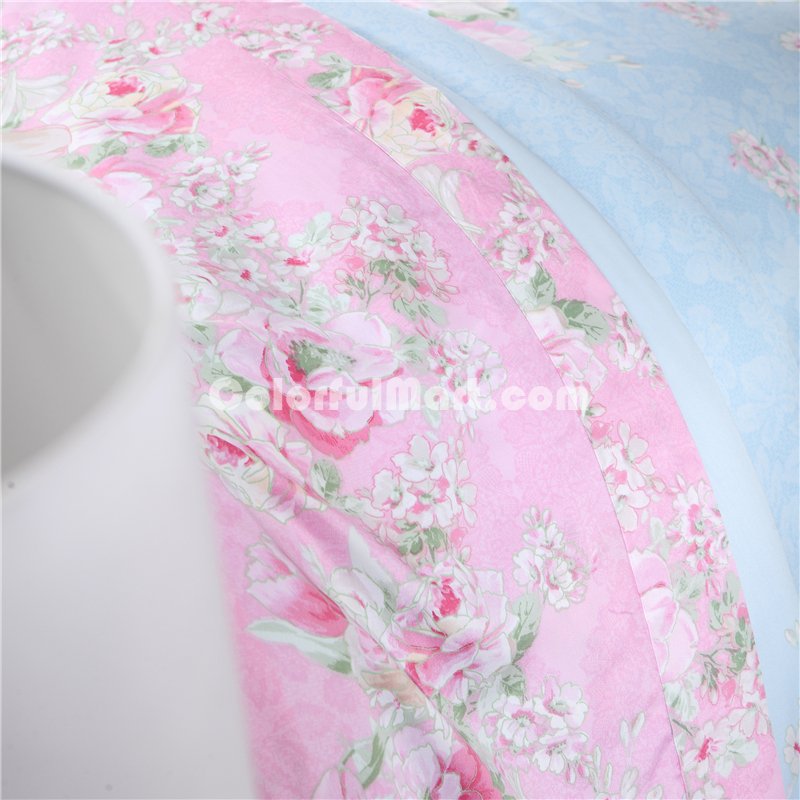 Cheryl Blue Bedding Set Girls Bedding Floral Bedding Duvet Cover Pillow Sham Flat Sheet Gift Idea - Click Image to Close