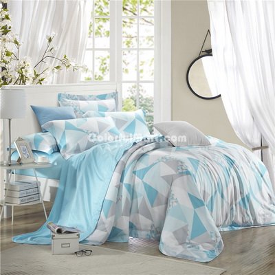 Reka Blue Bedding Set Luxury Bedding Girls Bedding Duvet Cover Pillow Sham Flat Sheet Gift Idea