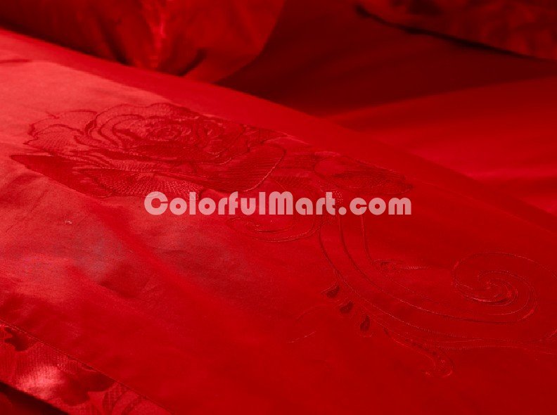 Soft Petal Red 4 PCs Luxury Bedding Sets - Click Image to Close