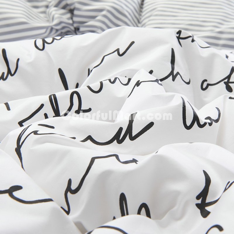 Punch Line White Bedding Teen Bedding Kids Bedding Dorm Bedding Gift Idea - Click Image to Close