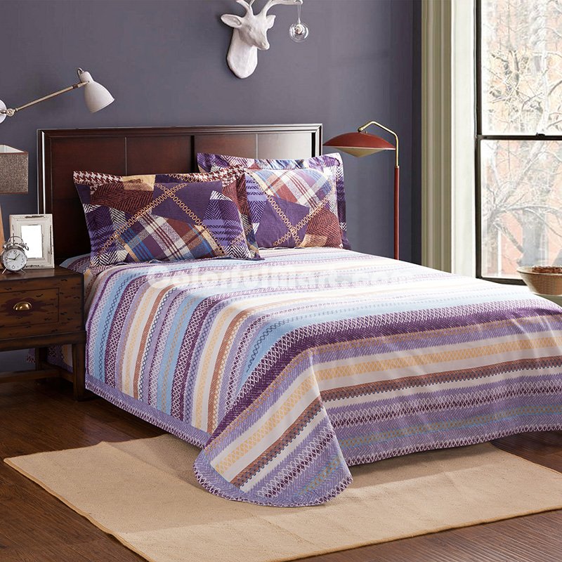 Cassie Purple Tartan Bedding Stripes And Plaids Bedding Teen Bedding - Click Image to Close