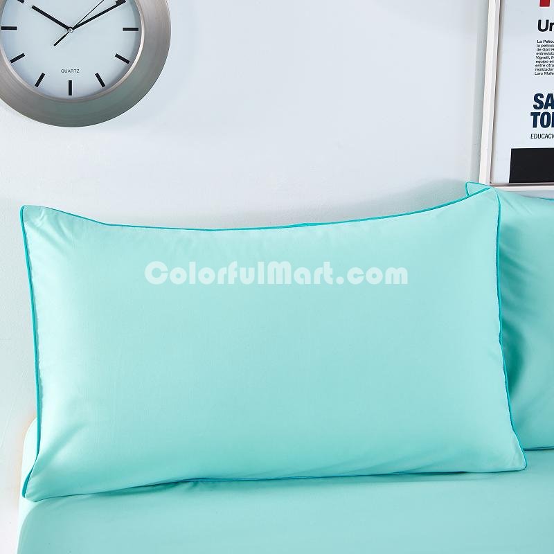 Solid Lake Blue Bedding Set Duvet Cover Pillow Sham Flat Sheet Teen Kids Boys Girls Bedding - Click Image to Close
