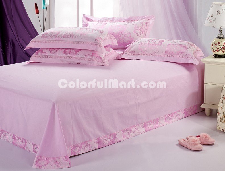 Lily Pink 4 PCs Luxury Bedding Sets - Click Image to Close