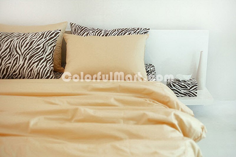 Korean Style Cinnamon Zebra Print Bedding Set - Click Image to Close