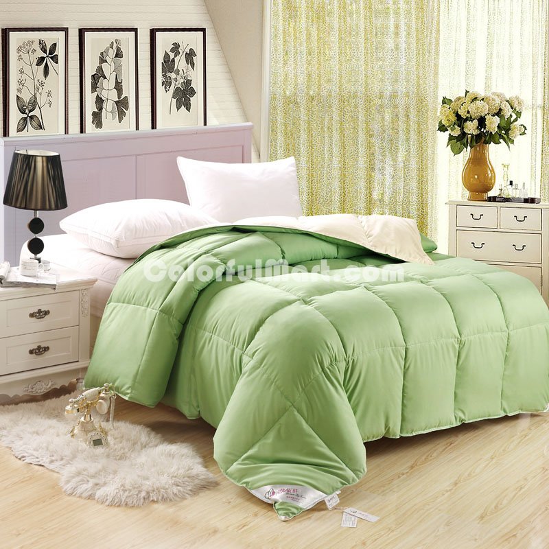 Green And Yellow Duck Down Comforter - Click Image to Close