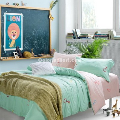 You Love Me Green Bedding Set Teen Bedding Kids Bedding Duvet Cover Pillow Sham Flat Sheet Gift Idea