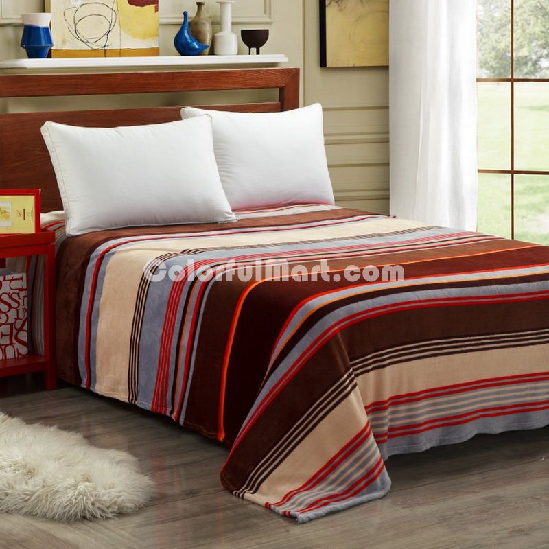 Stripes Coffee Style Bedding Flannel Bedding Girls Bedding - Click Image to Close