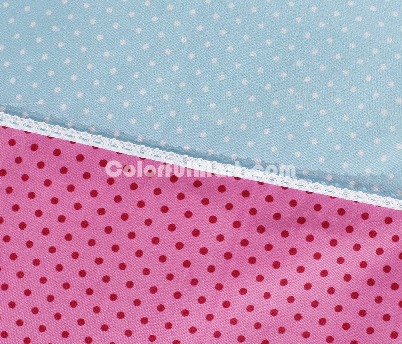 Dots Sky Blue And Pink Princess Bedding Teen Bedding Girls Bedding - Click Image to Close