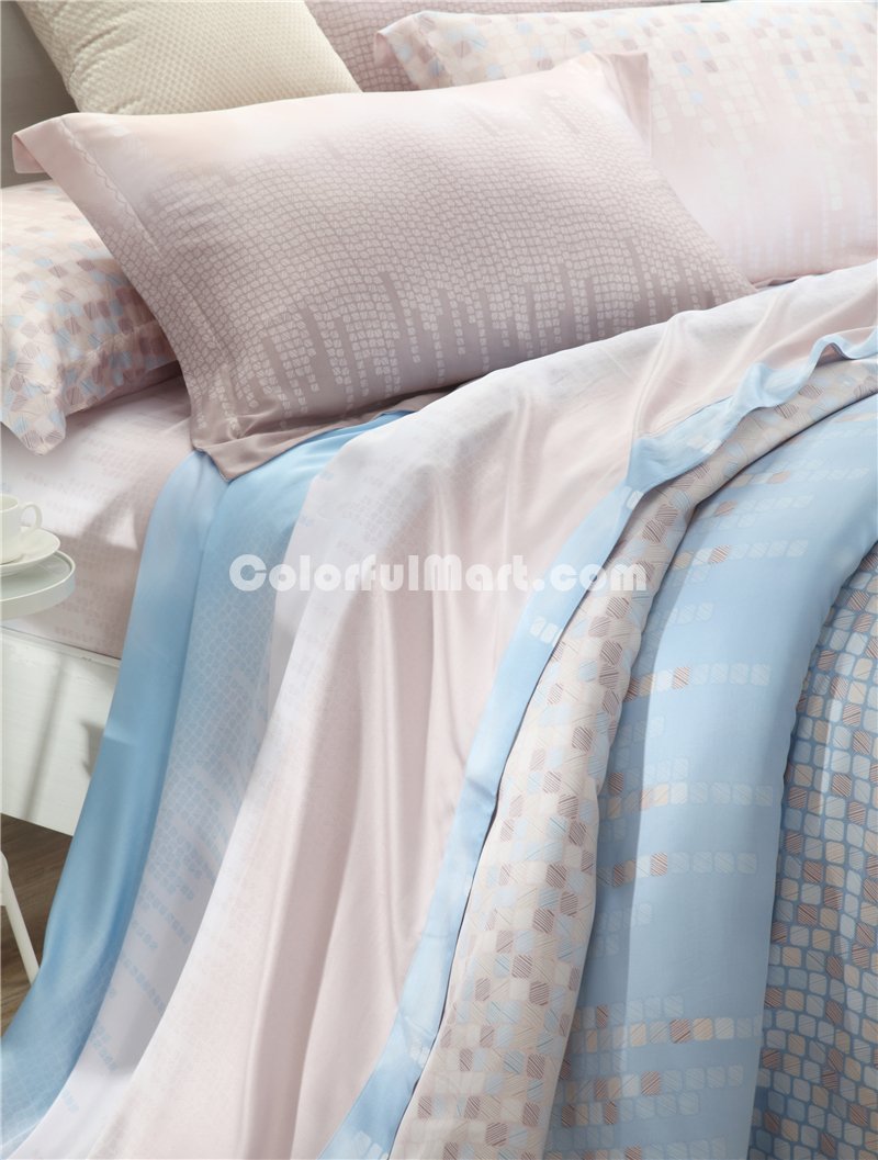 My Blues Tan Bedding Set Girls Bedding Floral Bedding Duvet Cover Pillow Sham Flat Sheet Gift Idea - Click Image to Close