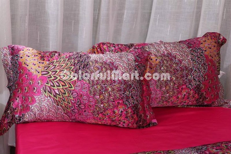 The Poenix Tail Rose Silk Duvet Cover Set Silk Bedding - Click Image to Close