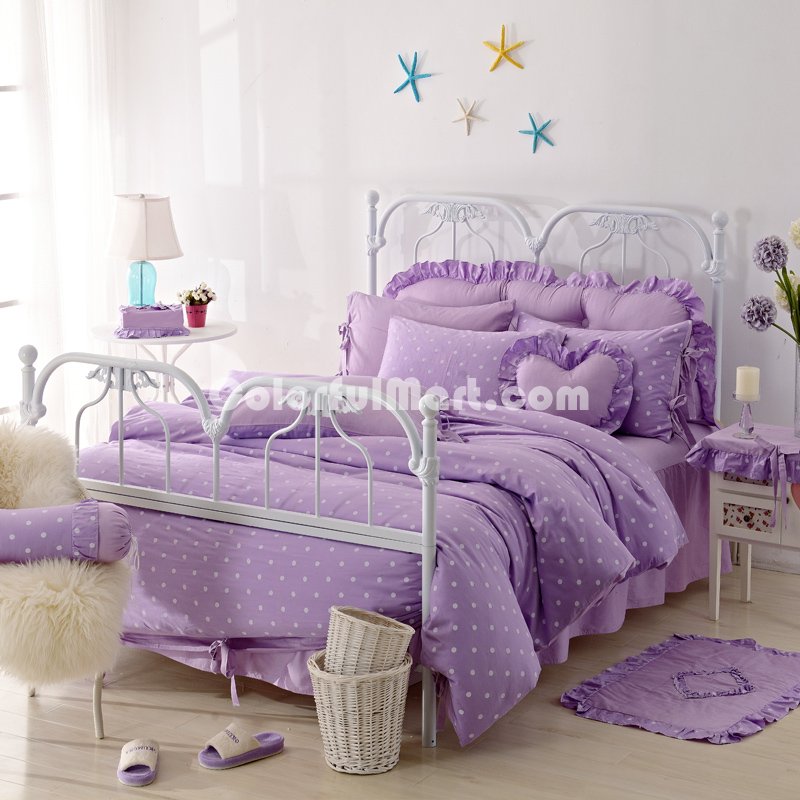 Polka Dot Princess Purple Polka Dot Bedding Princess Bedding Girls Bedding - Click Image to Close