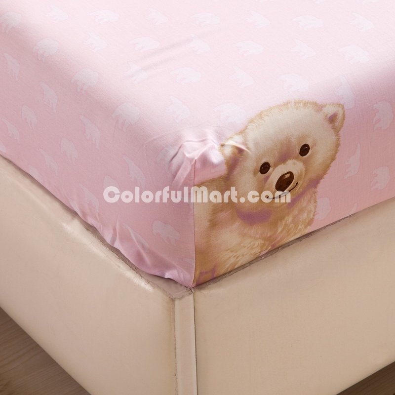 Little Bear Pink Cartoon Bedding Kids Bedding Girls Bedding Teen Bedding - Click Image to Close