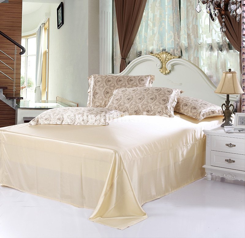 Taste Life Beige Silk Bedding Modern Bedding - Click Image to Close