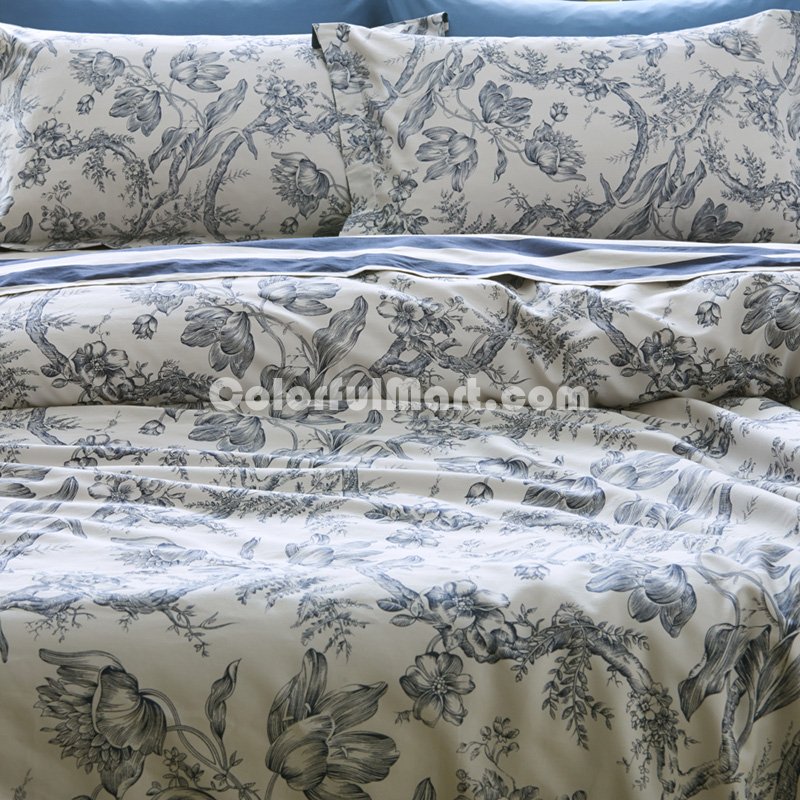 Oriana Blue Bedding Set Luxury Bedding Girls Bedding Duvet Cover Set - Click Image to Close