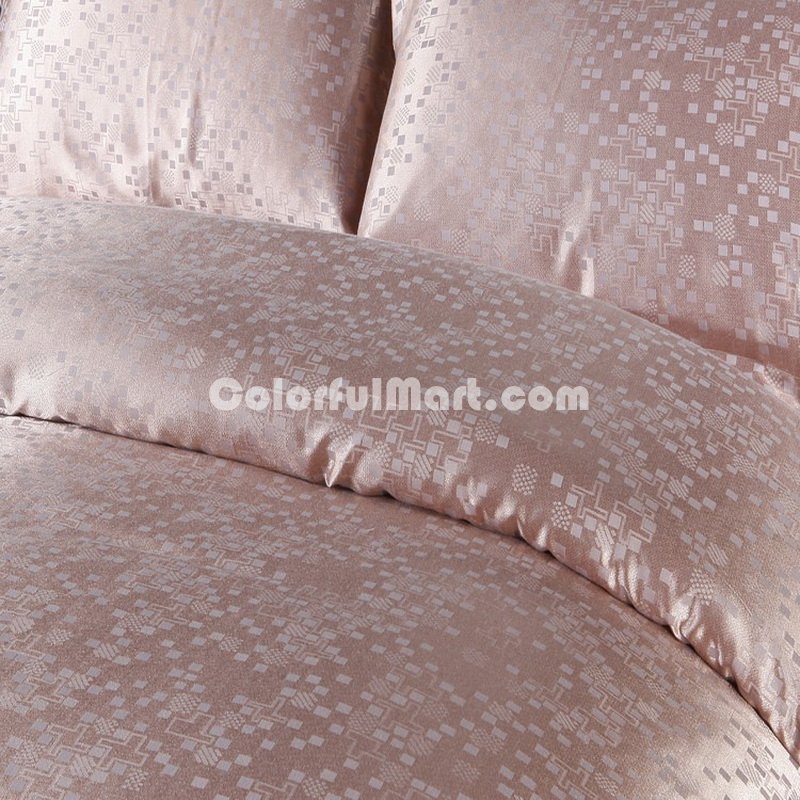 Love In A Fallen City Fleshcolor Jacquard Damask Luxury Bedding - Click Image to Close