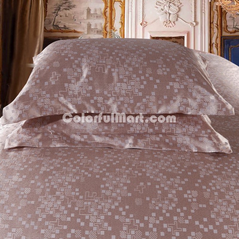 Love In A Fallen City Fleshcolor Jacquard Damask Luxury Bedding - Click Image to Close
